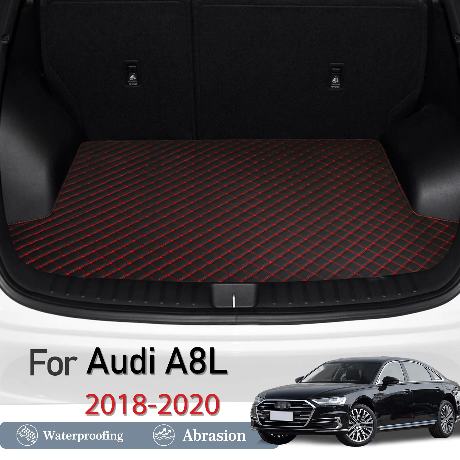 

New Artificial Leather Car Trunk Mat Rear Trunk Cargo Protective Mat Car Interior Accessories For Audi A8L 2018-2020