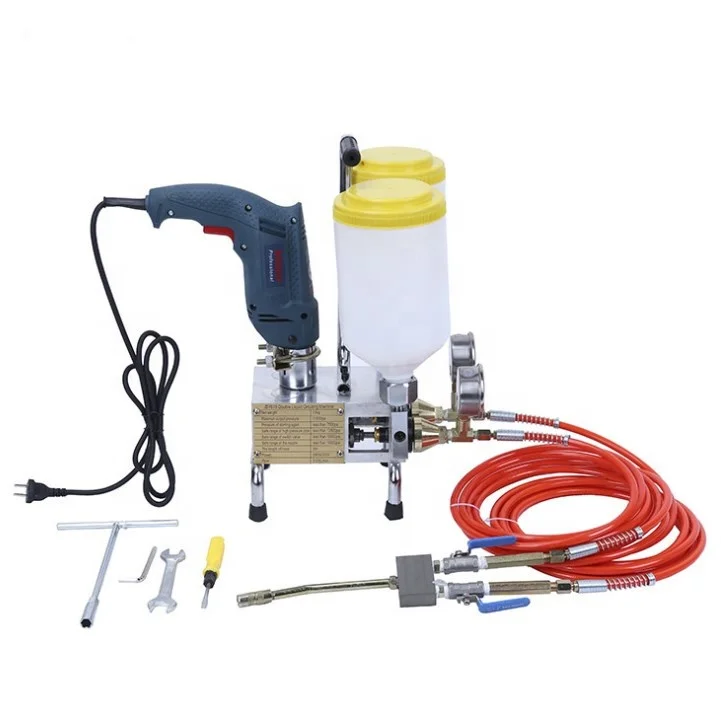 Double barrel component mini pu foam construction concrete repair grouting injection molding machine