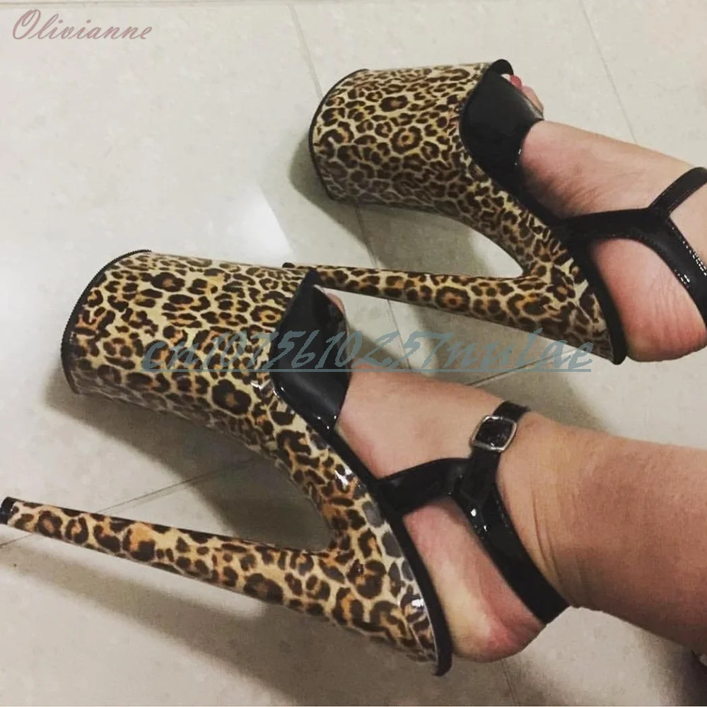 

Сексуальные танцевальные туфли на платформе с леопардовым принтом, на шпильке, с пряжкой на щиколотке, для женщин, для танцев, на высоком каблуке, для горячих девушек, 2026