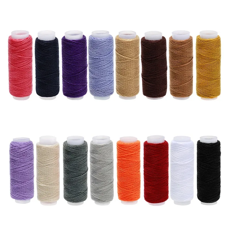 16 Colors/Set Denim Sewing Thread 100% Polyester Thick Jeans Thread Hand Stitching Canvas Coarse Cloth Sofa Yarn