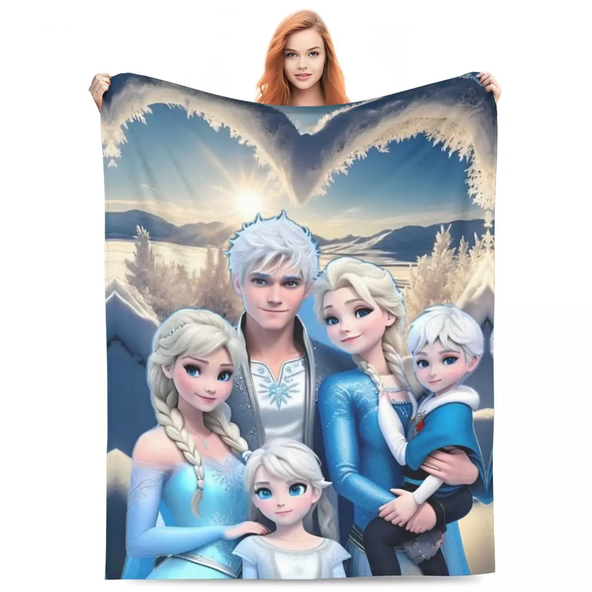 Frozen Anna Elsa Flannel Blanket Spring Soft Durable Throw Blanket for Boy Girl Home Decor Pattern Bedspread Sofa Bed Cover