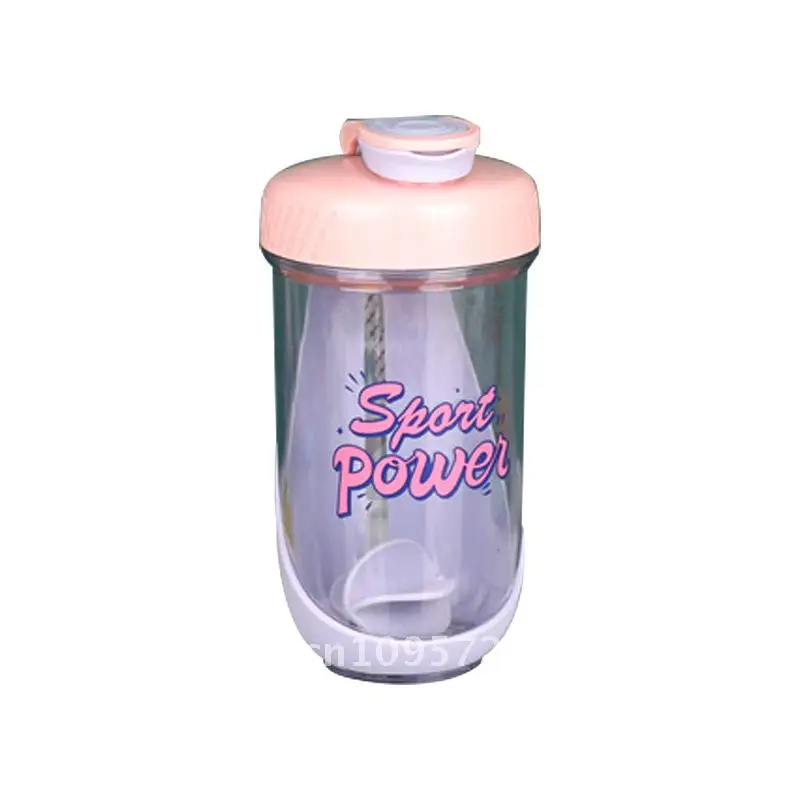 

590ML Portable Sports Protein Shake Cup for Boys & Girls Summer Milkshake Cup Eco-Friendly Double Layer PC Cylindrical Shape