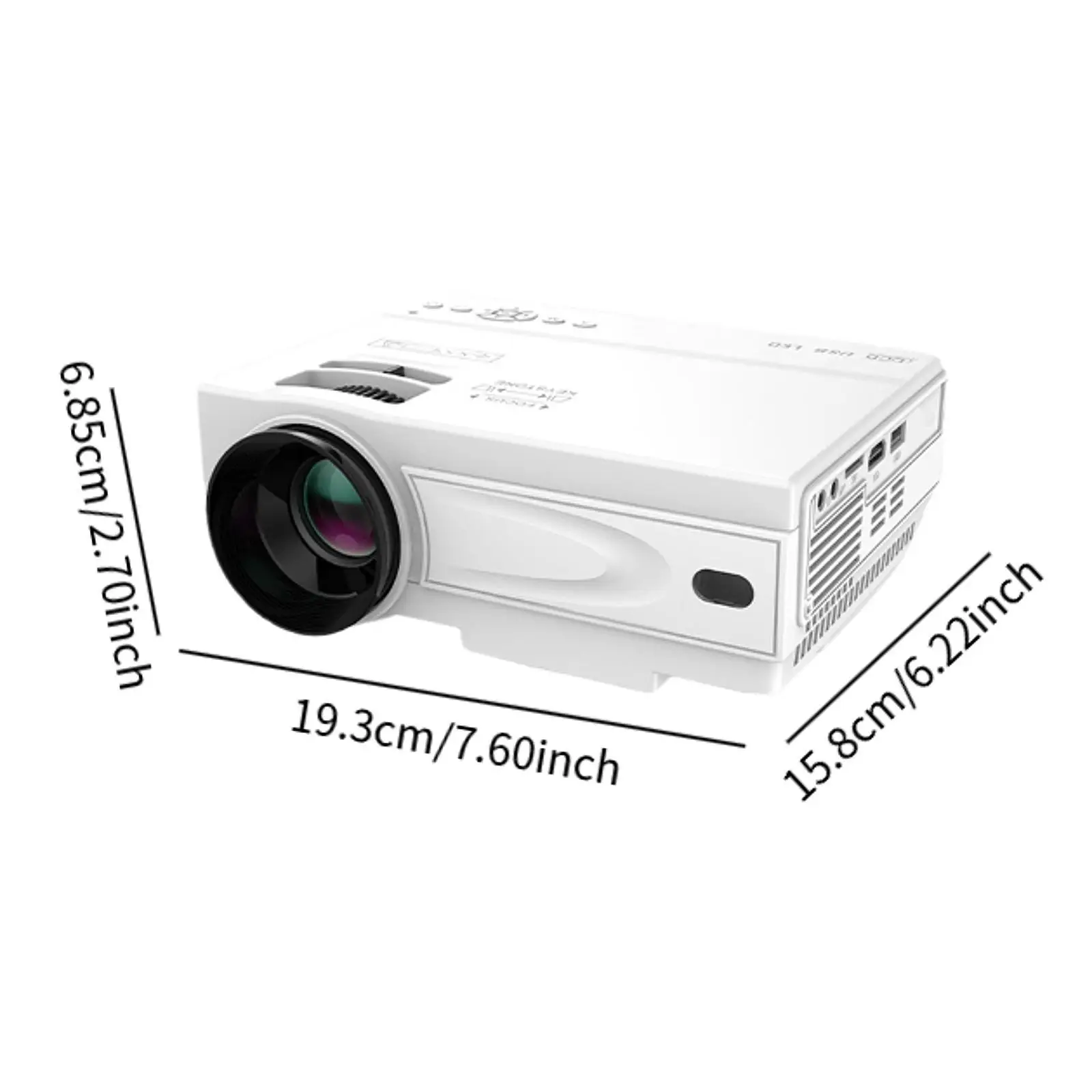 WiFi Bt Projector Compact 1080P Portable Projector for Meeting USB PC
