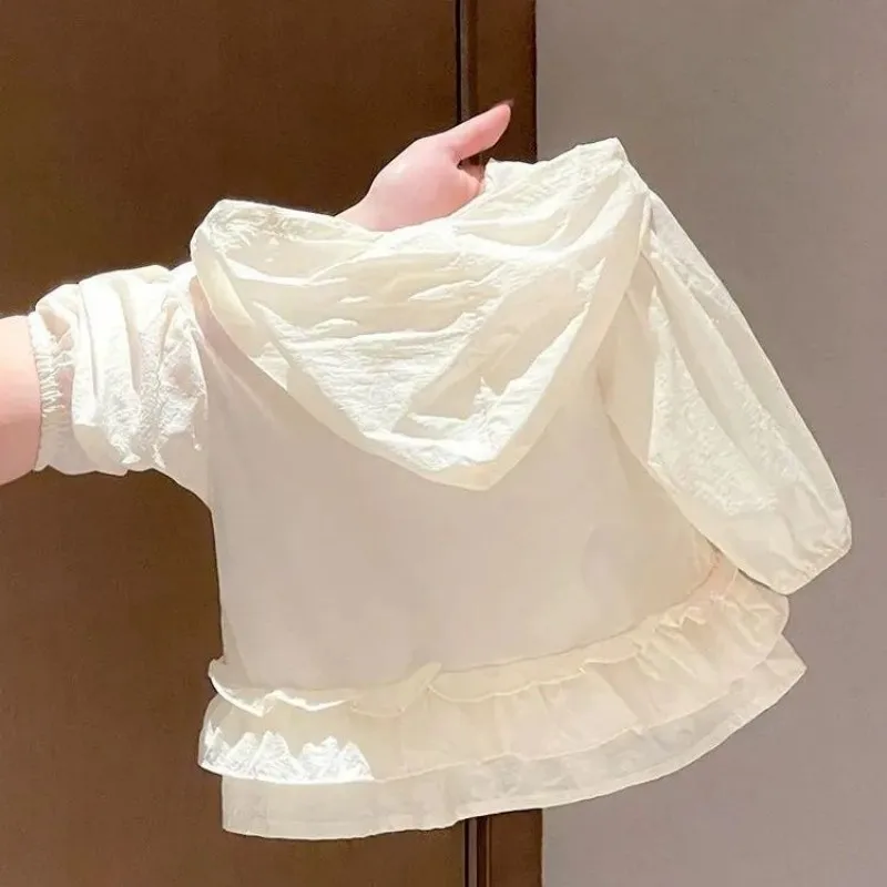 Baby and Girl's Summer Coat New Style Children's Breathable Lightweight Hooded Sunscreen Coat