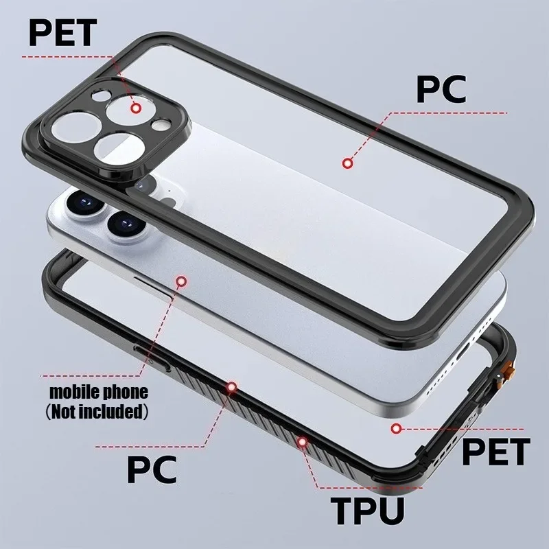 Protection Defender Cover Waterproof Phone Case for IPhone 13 14 15 16 Pro Max Plus Military Grade Anti-drop Snowproof - Image 4