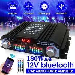 BT-998 Hifi Audio Home Digital Amplifiers Car Audio Bass Power Bluetooth Amplifier FM USB SD Radio for Subwoofer Speakers DC12V