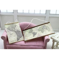 1/12 Mini World Map Simulation Furniture Model Toys For Doll House Decoration Dollhouse Miniature Accessories Wholesale