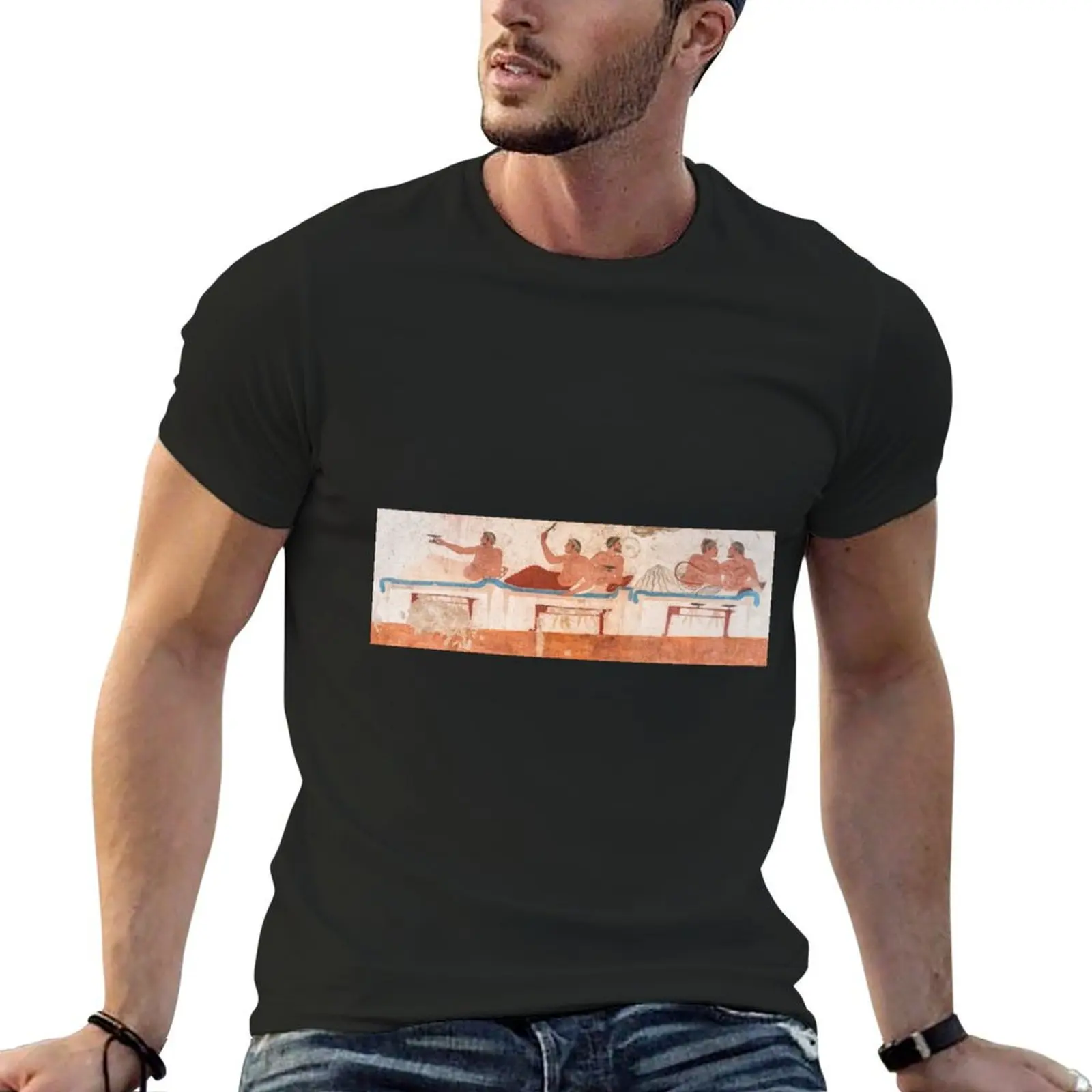 Ancient Roman Wall Painting from Paestum Italy T-Shirt sublime blanks custom shirt summer clothes clothes for men