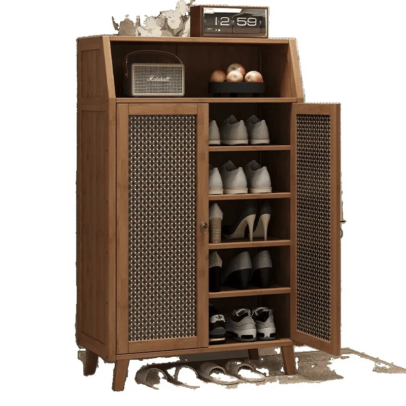 

Multi-layer simple shoe rack storage artifact new 2025 solid wood cabinet home door outdoor