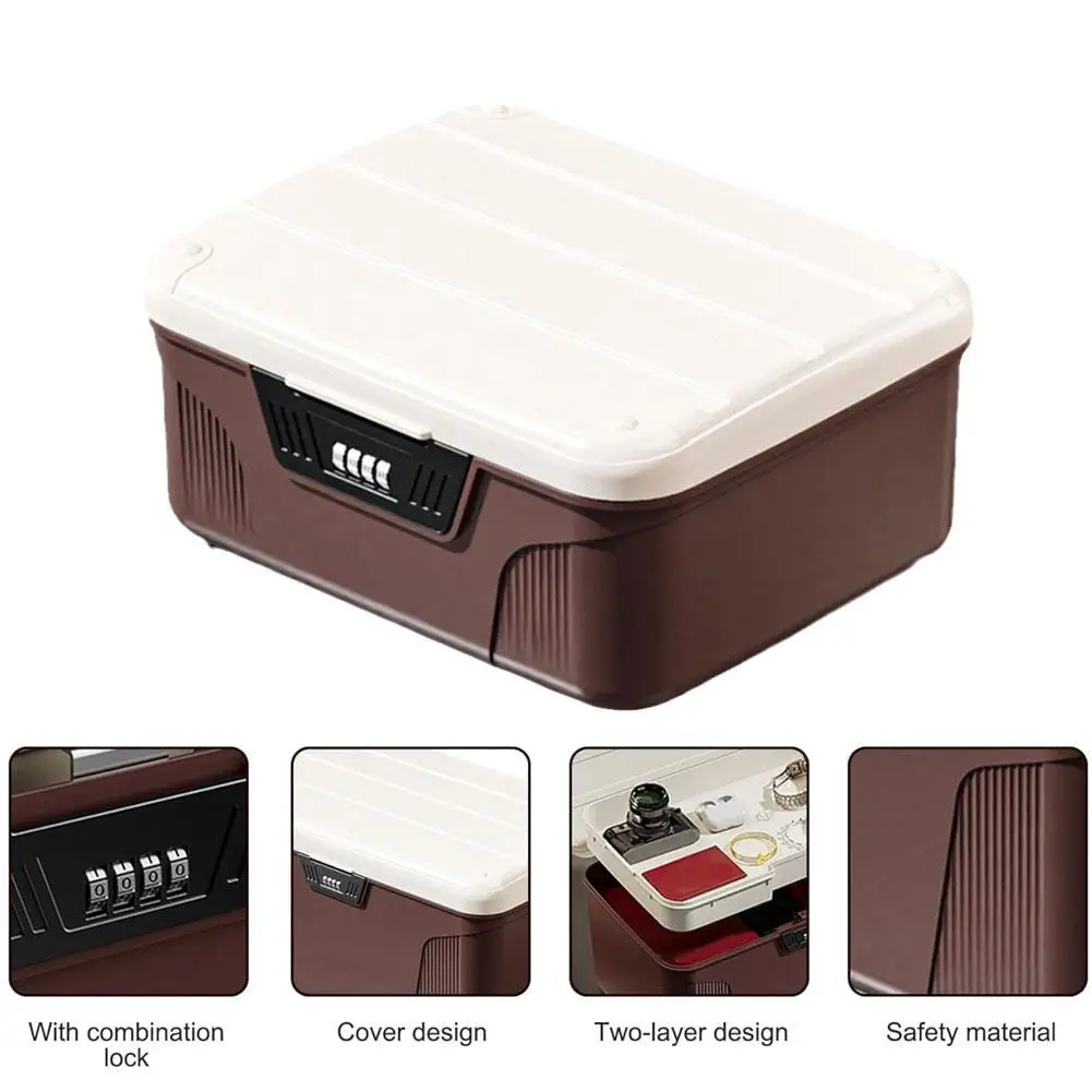 New High Quality Portable Four Digit Password Lock Safe Box Household Cash Jewelry Privacy Security Storage Box Shcool Dormitary