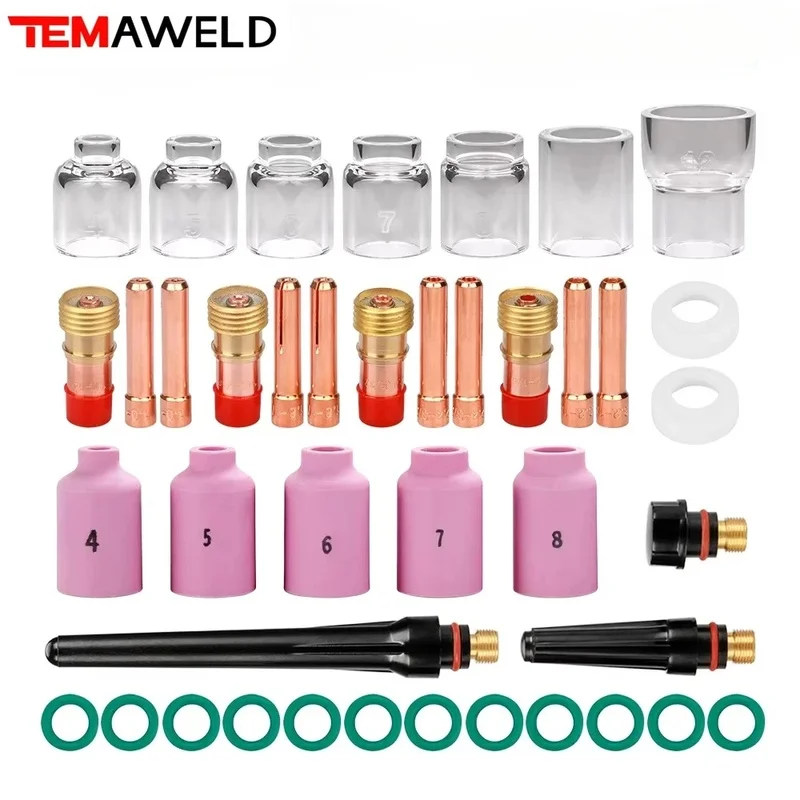 

41-Piece TIG Welding Torch Nozzle and Lens Cup Kit for WP17/18/26 Accessories Tool Set