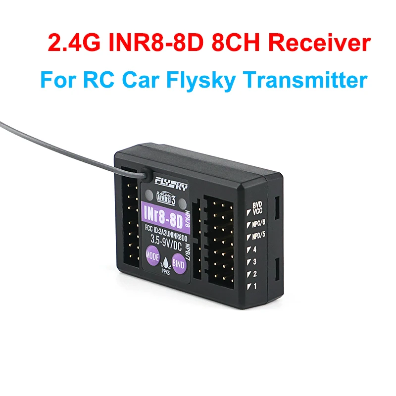 

FlySky INr8-8D 8-channel Third Generation Receiver 2.4G Receiver Upgrade for RC Car Flysky Transmitter