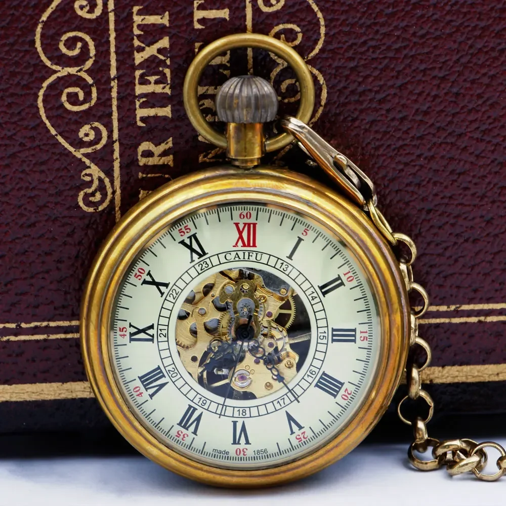 New Arrive Antique Vintage Mens Hand Wind High Quality Mechanical Pocket Watches with Chain PJX049