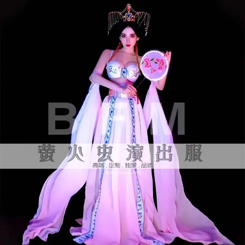 Nighebar النمط الصيني أداء زي نمط جديد مثير مهرجان منتصف الخريف Chang'e الأبيض مجموعة عيد الحب #2