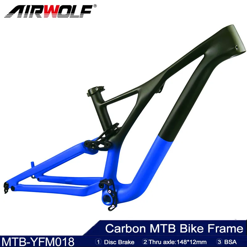 Airwolf T1100 Carbon MTB Frame 29ER Boost MTB Frame Disc Brake 160MM Rear Axle 148*12MM Long-Travel Trail Mountain Frame