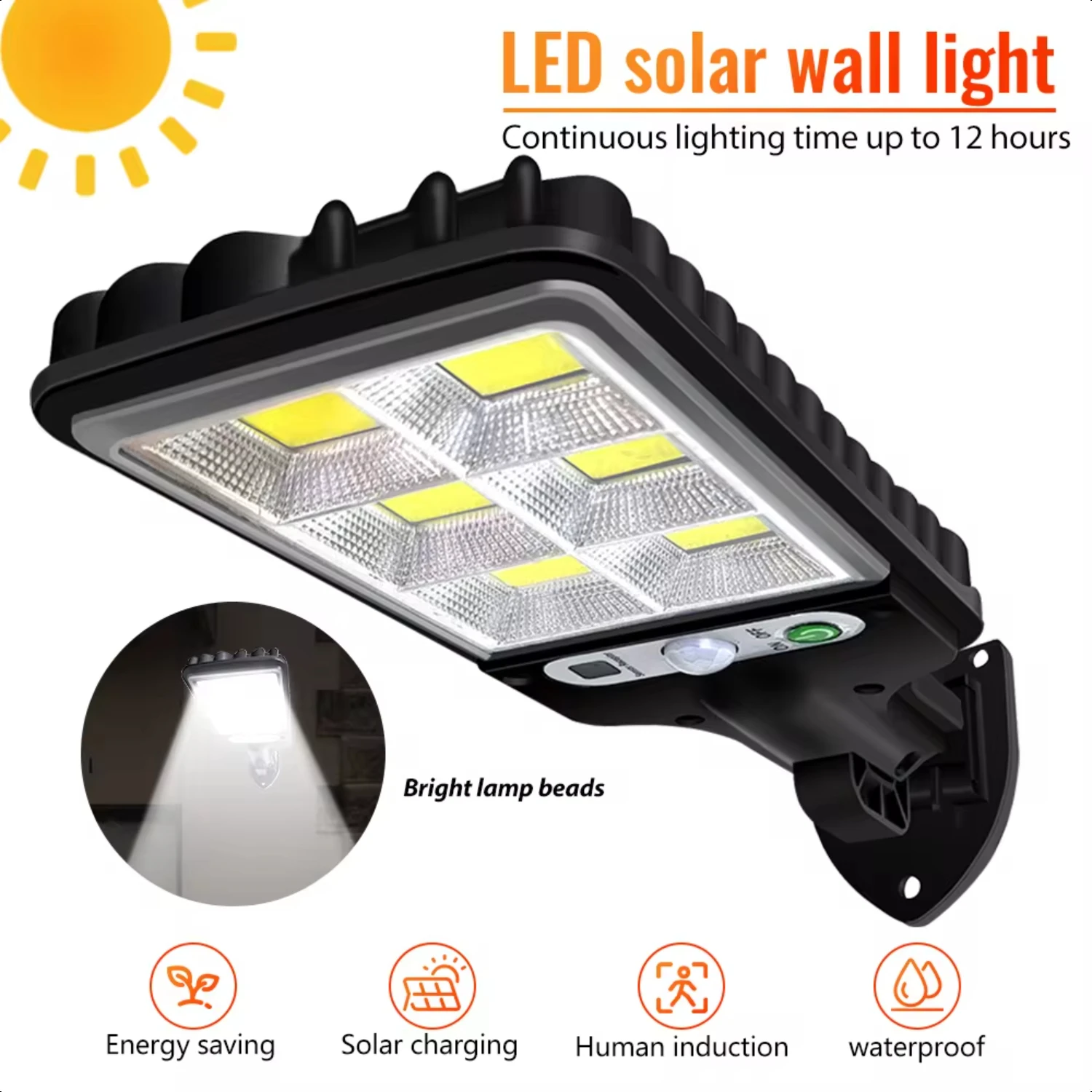 

New 1/2PCS Outdoor Solar Wall Light Motion Sensor Bright Flood Street Lamp IP65 Waterproof 3 Modes Strong Power Garden Light