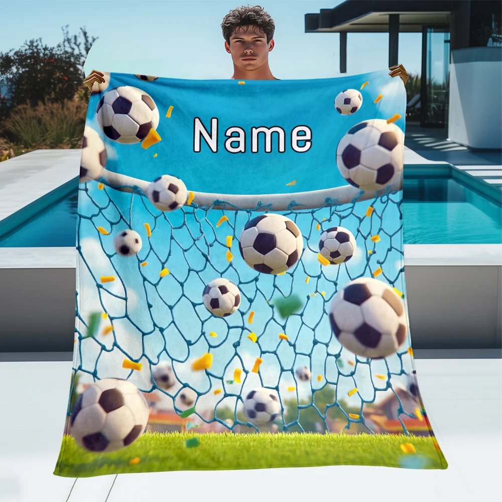 Ultimate Soccer Football Net Blanket Throw Fleece Sports Gift for Men Boyfriend Dad Husband Masculine Decor Cozy Home Decor Gift