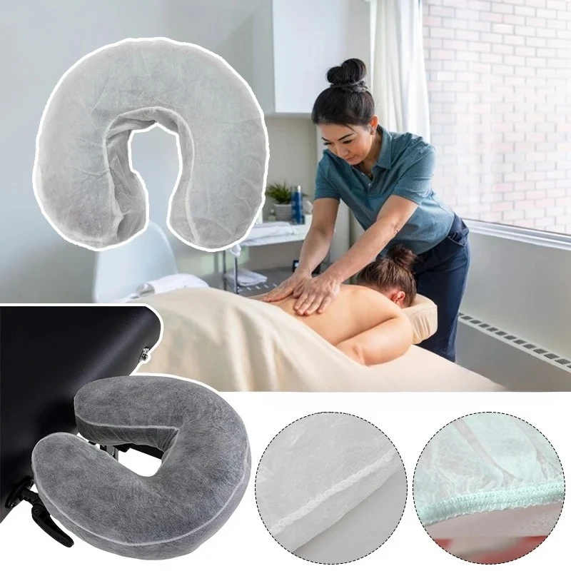 

50 шт. одноразовые чехлы на подголовники, эластичные нетканые чехлы для спа-салона, массажа красоты, подставки для лица, U-образная наволочка