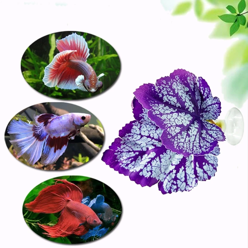 F92B Betta Fish Leaf Pad Hammock Simulating Habitat Resting Spot Fish Rest Bed Decor