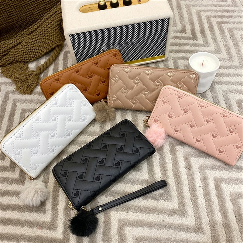 Women Wallet Luxury Fashion Long Waterproof Large Capacity PU Mobile Phone Bag Mid-length Clutch Bag Love Coin Wallets For Women