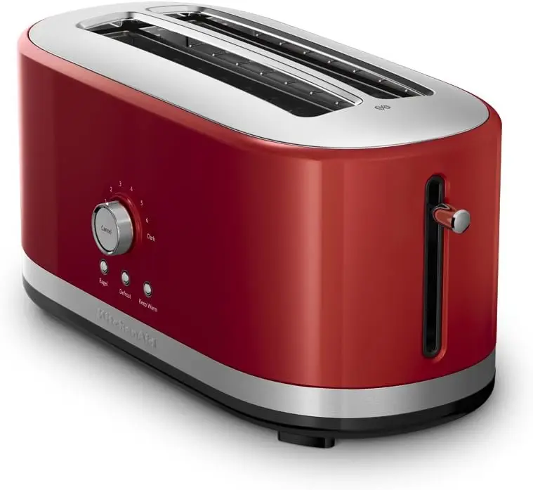 

4 Slice Long Slot Toaster with High Lift Lever, Empire Red