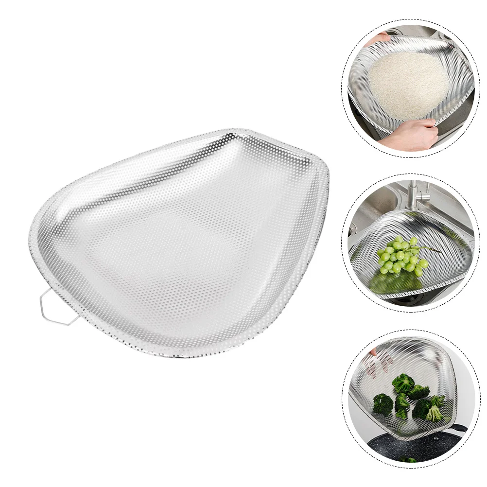 

Stainless Steel Vegetable Basket Kitchen Fruit Wash Colander Draining Basin Practical Kitchen Supplies