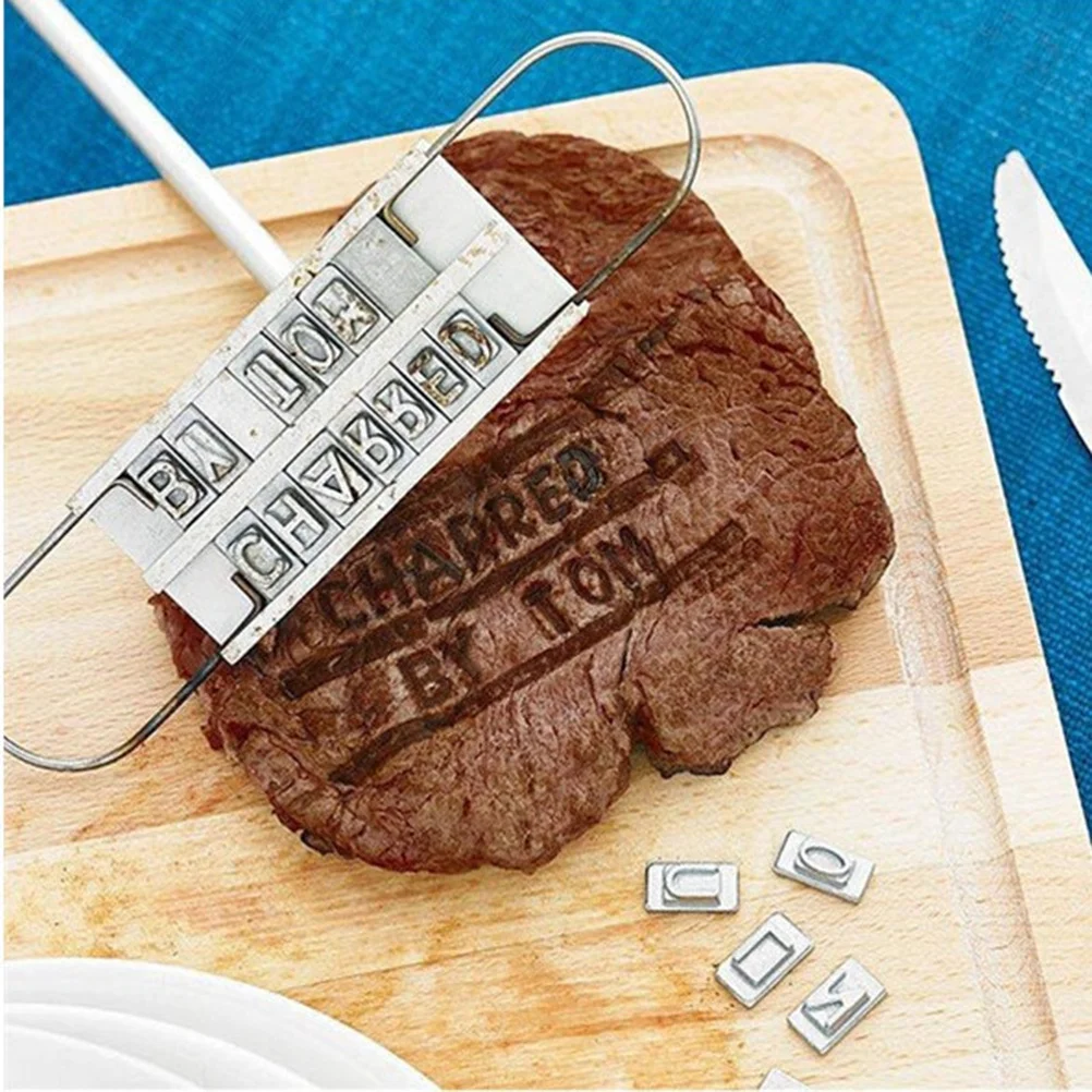 

Bbq Branding Iron 55 Letters Included Steak Burger Name Stamping Tool for Backyard Barbecues Grilling Essentials