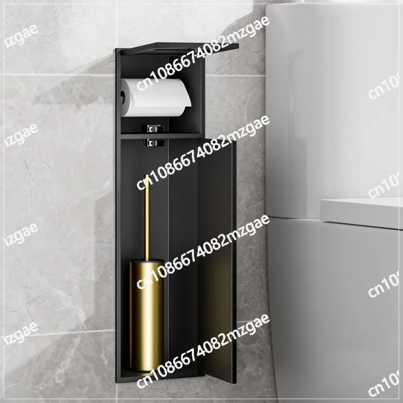 

Stainless steel aluminum alloy leather multi-color tissue box toilet brush niche cabinet with door