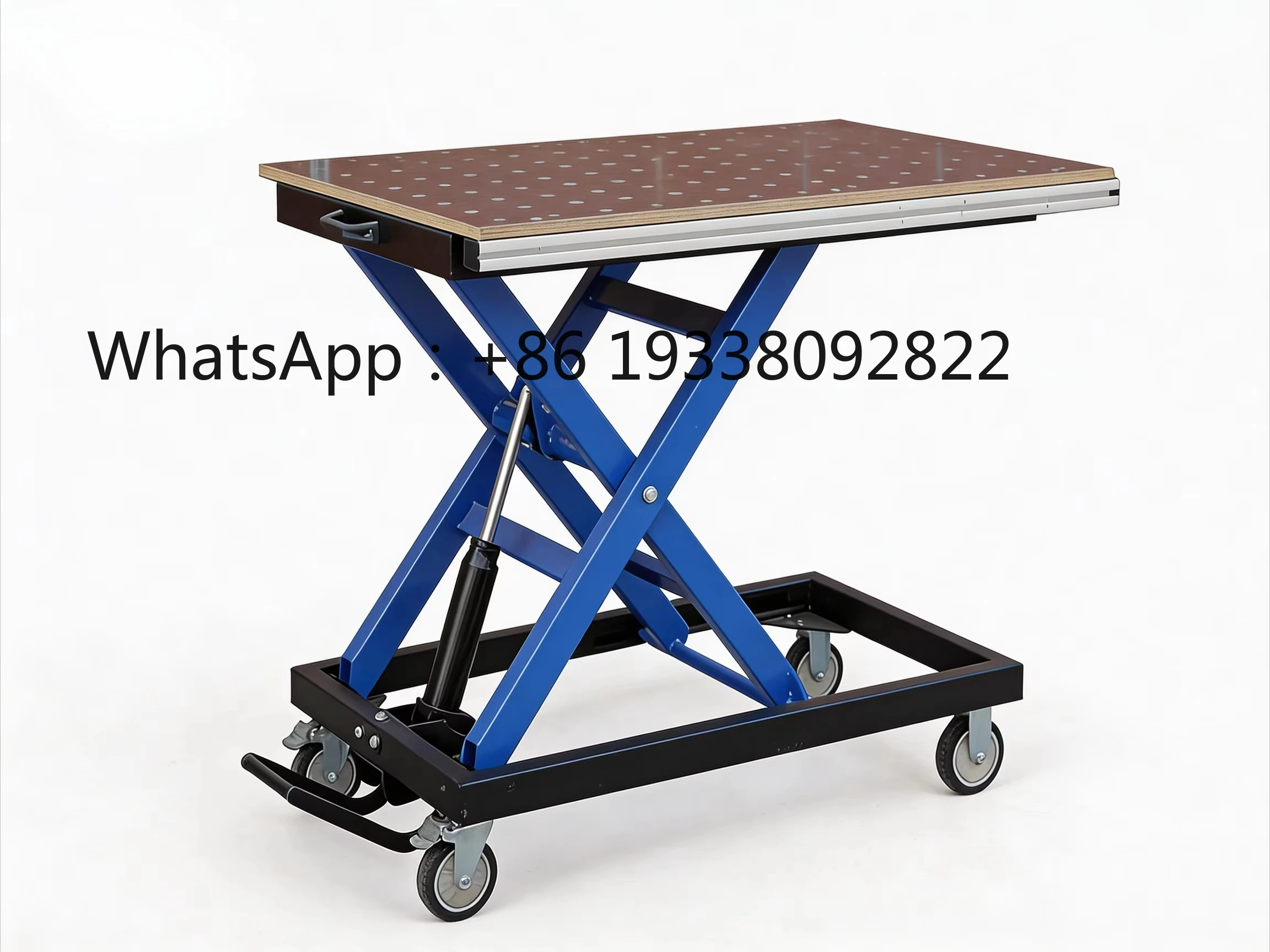 

Mobile Scissor Lift Welding Workbench 300 kg Capacity Hydraulic Lift Table Adjustable Height with Rollers