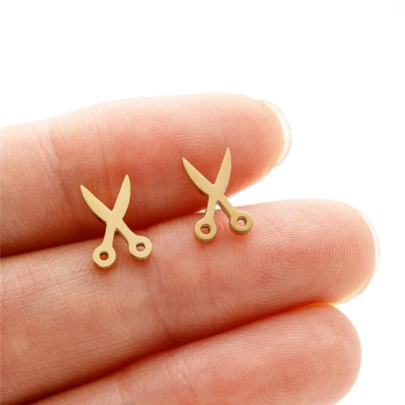 Fashion Creative Scissors Ear Studs for Women Personality Jewelry Small Barber Tools Stainless Steel Earrings Funny Gifts