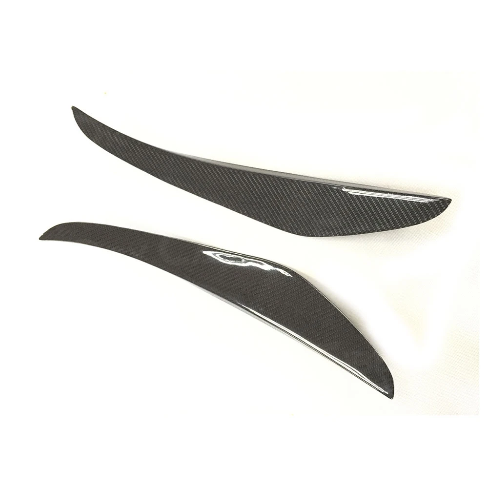 2PCS Carbon Fiber Front Bumper Side Fins Trims Trunk Spoiler Canards Winglet Fit For Porsche 911 991 GT3 2012 - 2015 FRP