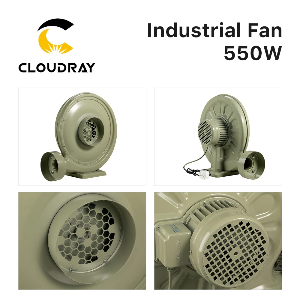 Cloudray 220V 550W Exhaust Fan Air Blower Centrifugal for CO2 Laser Engraving Cutting Machine Medium Pressure Lower Noise