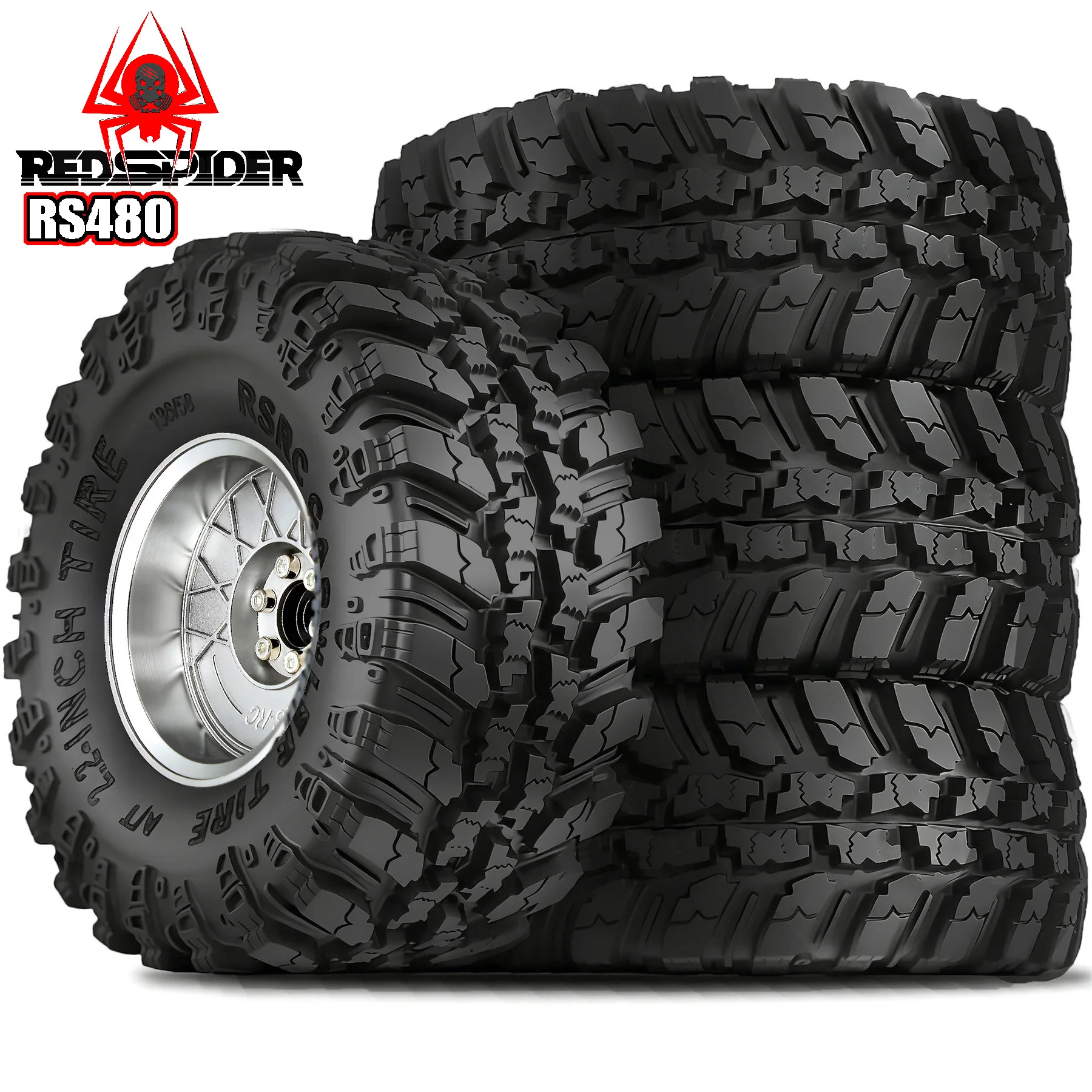 

RED SPIDER 4Pcs 2.2" Beadlock Wheel Rim Tire Set for 1/10 RC Car Axial SCX10 90046 AXI03007 TRX4 Redcat Gen8 Upgrade Parts