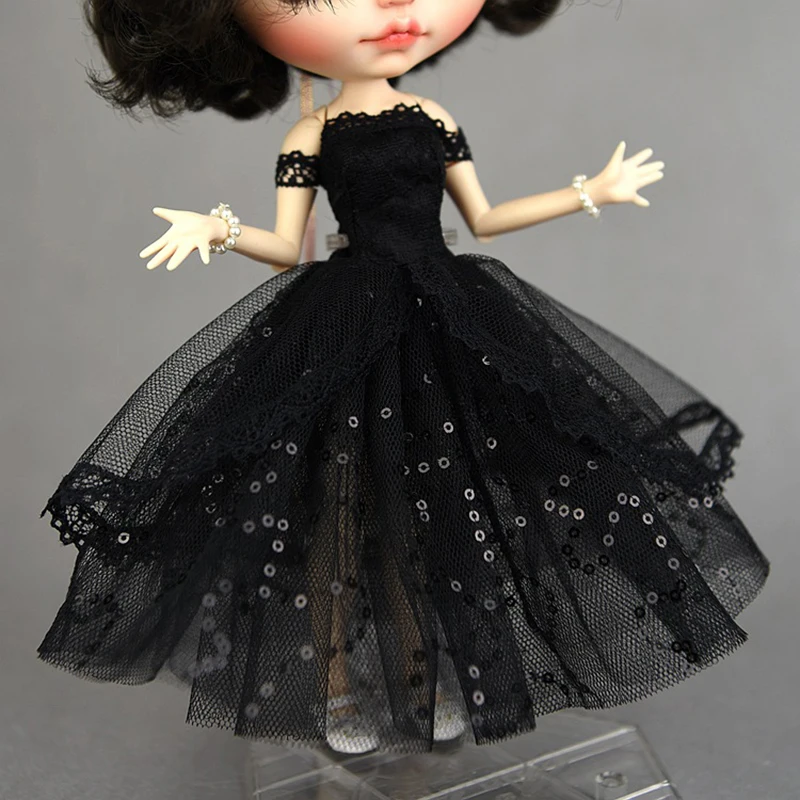 

Fluffy Skirt Multilayer Lace Tutu Dotted Doll Dress For Dolls Party Dress Clothes Mini Black Princess Doll Dress Wedding Dress