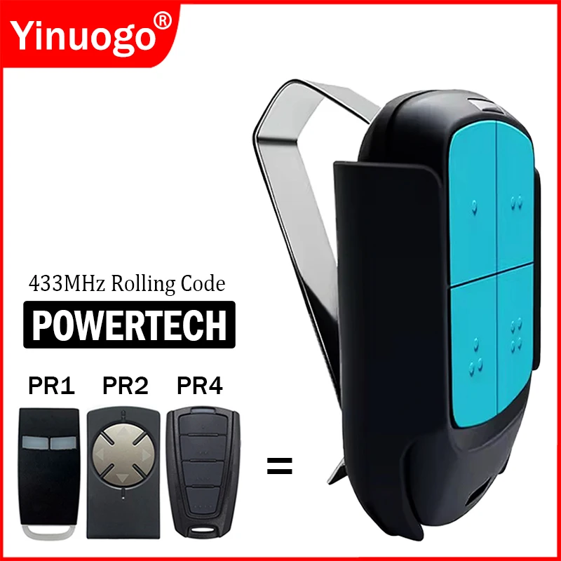 

With Clip for Powertech PR1 PR2 PR4 Garage Door Remote Control 433MHz Remote Control for Electric Gate Handheld Transmitter