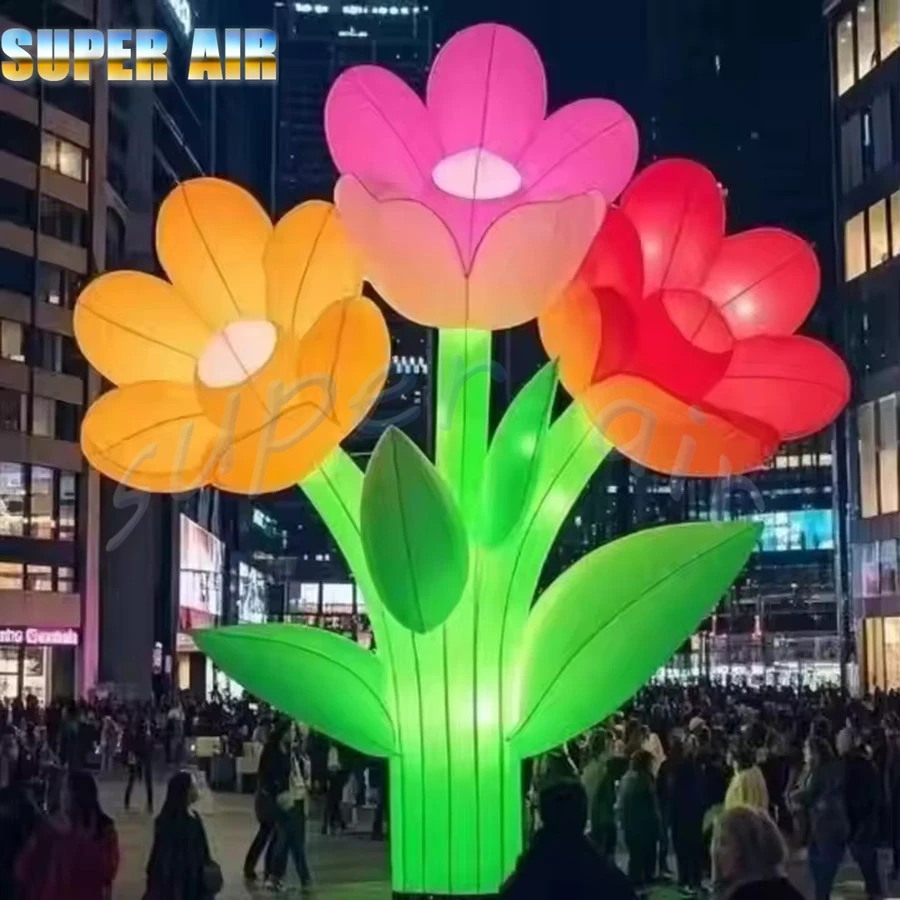 Niestandardowy projekt pięknej modelki dekoracji gigantyczne czerwone nadmuchiwane stojące drzewo i kwiat na imprezę