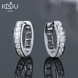 IOGOU 2.5mm Moissanite Earrings Personalized Hoop Huggie Original Silver 925 Sterling For Men Women Certified Jewelry New 2023