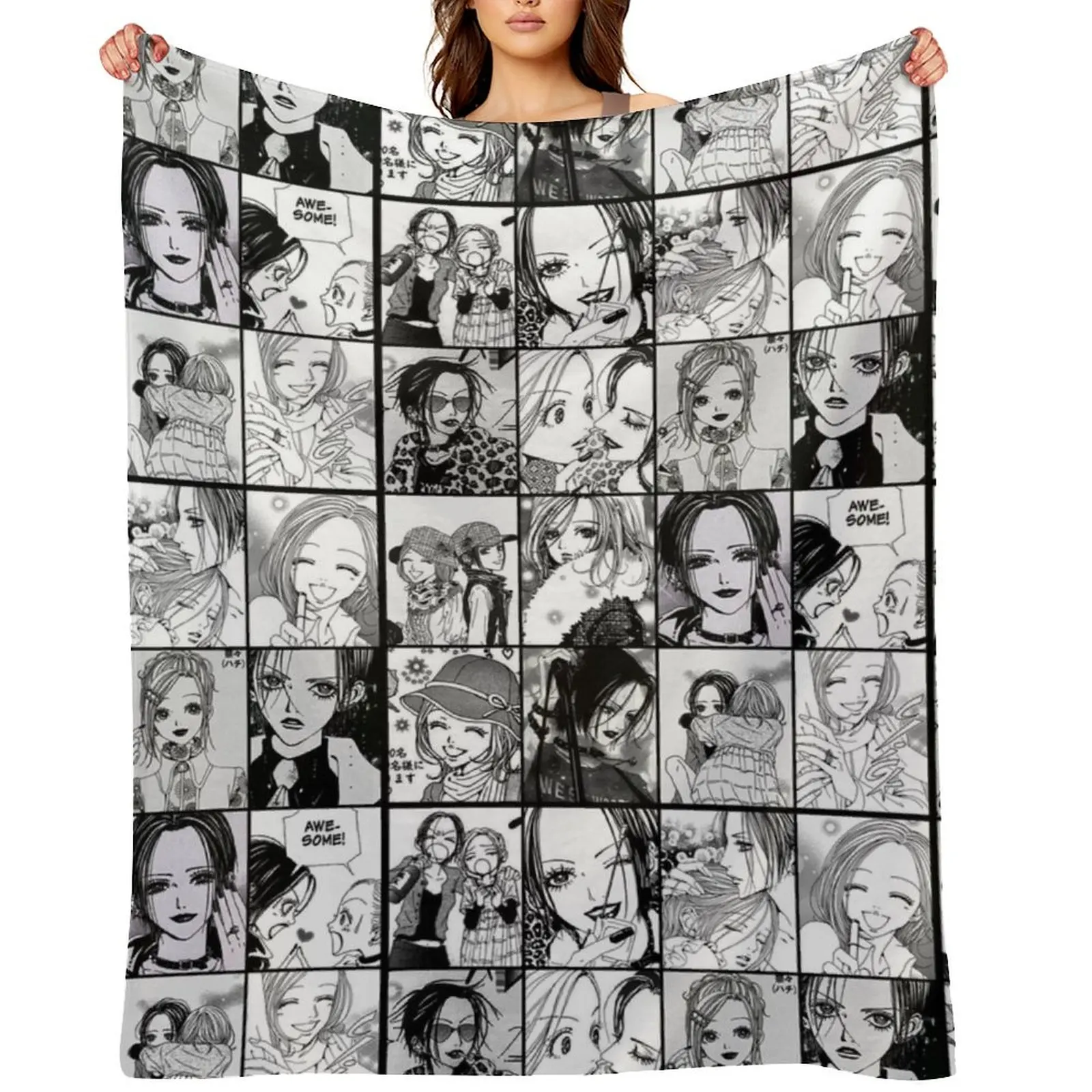 

Nana x Hachi Manga Panel collage 2 Throw Blanket Hair Sofa Quilt valentine gift ideas Summer Beddings Blankets