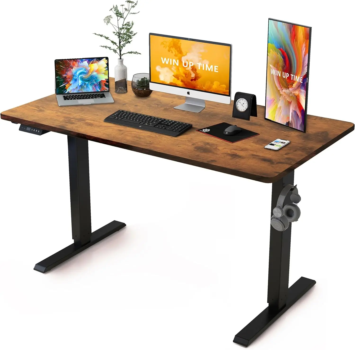 

Standing Desk Adjustable Height- Whole Piece Desktop Stand Up Electric Standing Desk Sit To Stand Computer Desk for Home Office