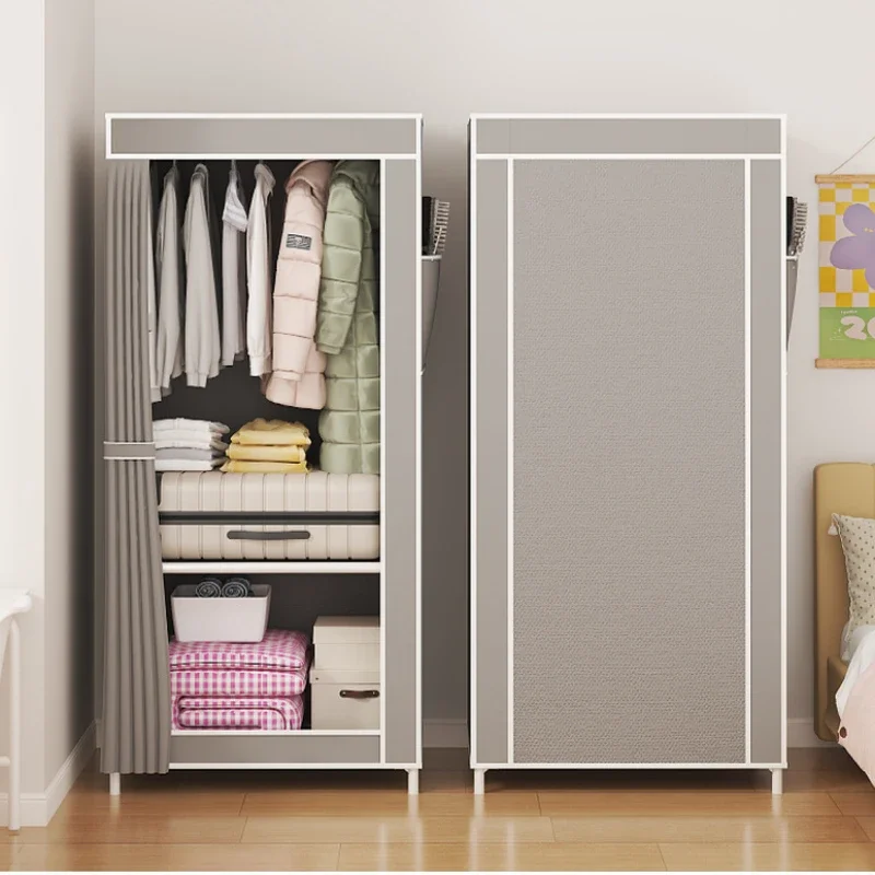 

Dustproof Multi-Layer Wardrobe Armoire Space-Saving Cloth Storage Cabinet with Damp-Proof Features Simple Bedroom