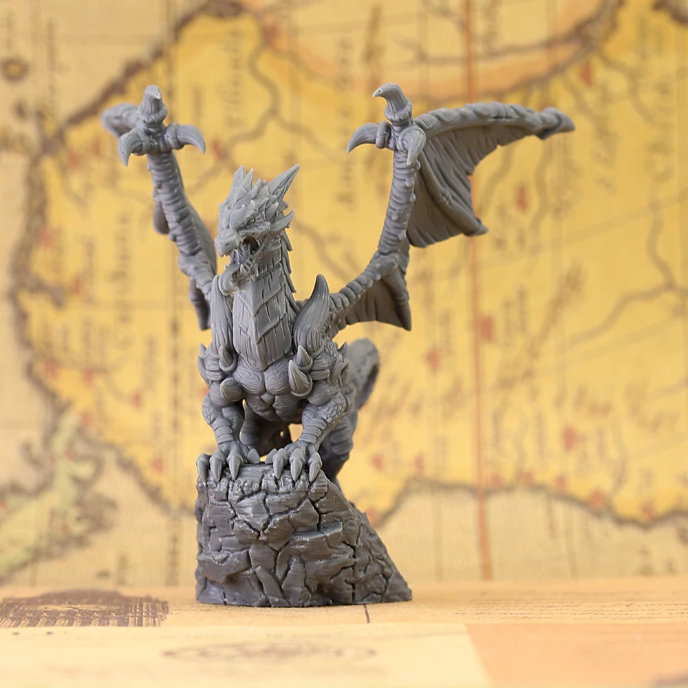 Wargame Miniature Young Dragon Unpainted Resin Figure Tabletop RPG War Gaming Model Kit