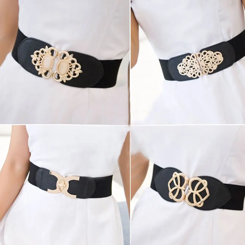 Fashion Sweater Decorative Clothing Supplies Elastic Buckle Dress Strap Wide Waist Belt Waistband