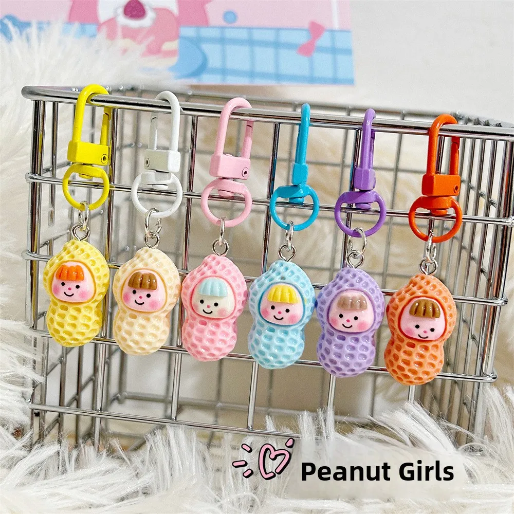 Cartoon Peanut Multi-Sister Keychain Transformable Sweet Backpack Pendant Student Accessory Gift for Girls And Best Friends