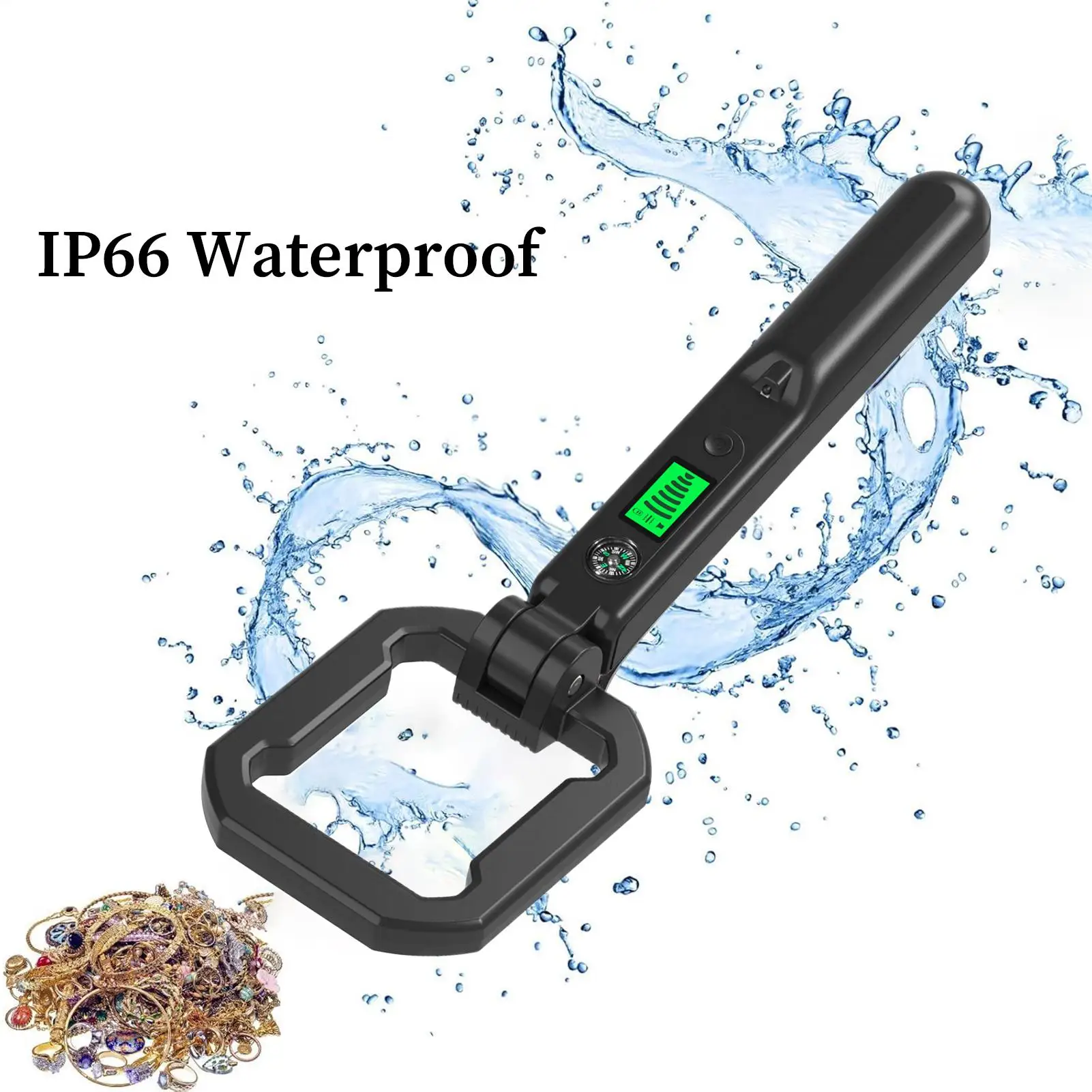 

Металлоискатель для детей, складной водонепроницаемый искатель золота, встроенный компас, детектор золота со звуковым и вибросигналом для