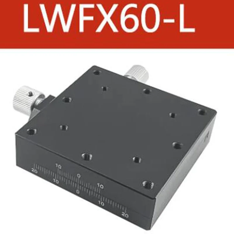LWFX60-L Manual Linear Stage XY Axis with Precision Lead Screw Drive Dovetail Slide Table 60x60mm Travel ±9mm