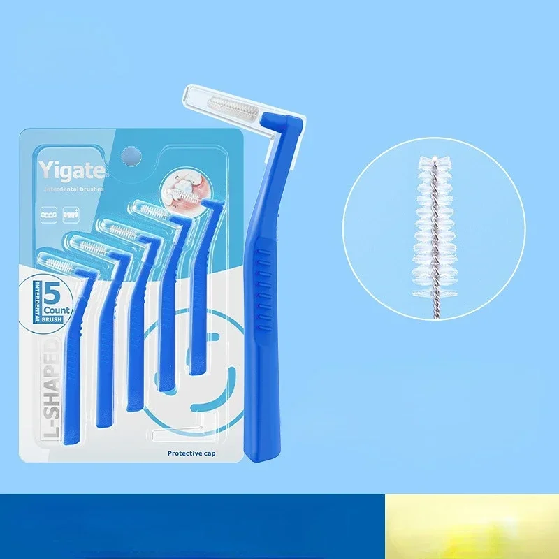 Aparatos de ortodoncia en forma de L, cepillo Interdental para limpiar entre los dientes, Mini cepillo de dientes, limpieza Dental, portátil de viaje