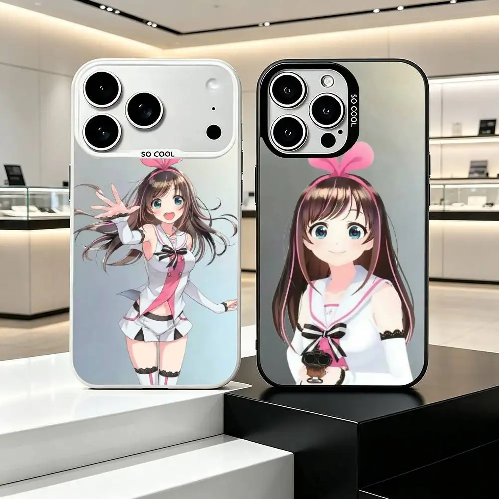 V-VTuber K-Kizuna-A AI  Phone Case For iPhone18 17,16,15,14,13,12,11 Plus,Pro Max,XS,Colorful Silver Phone case Funda Cover Gift