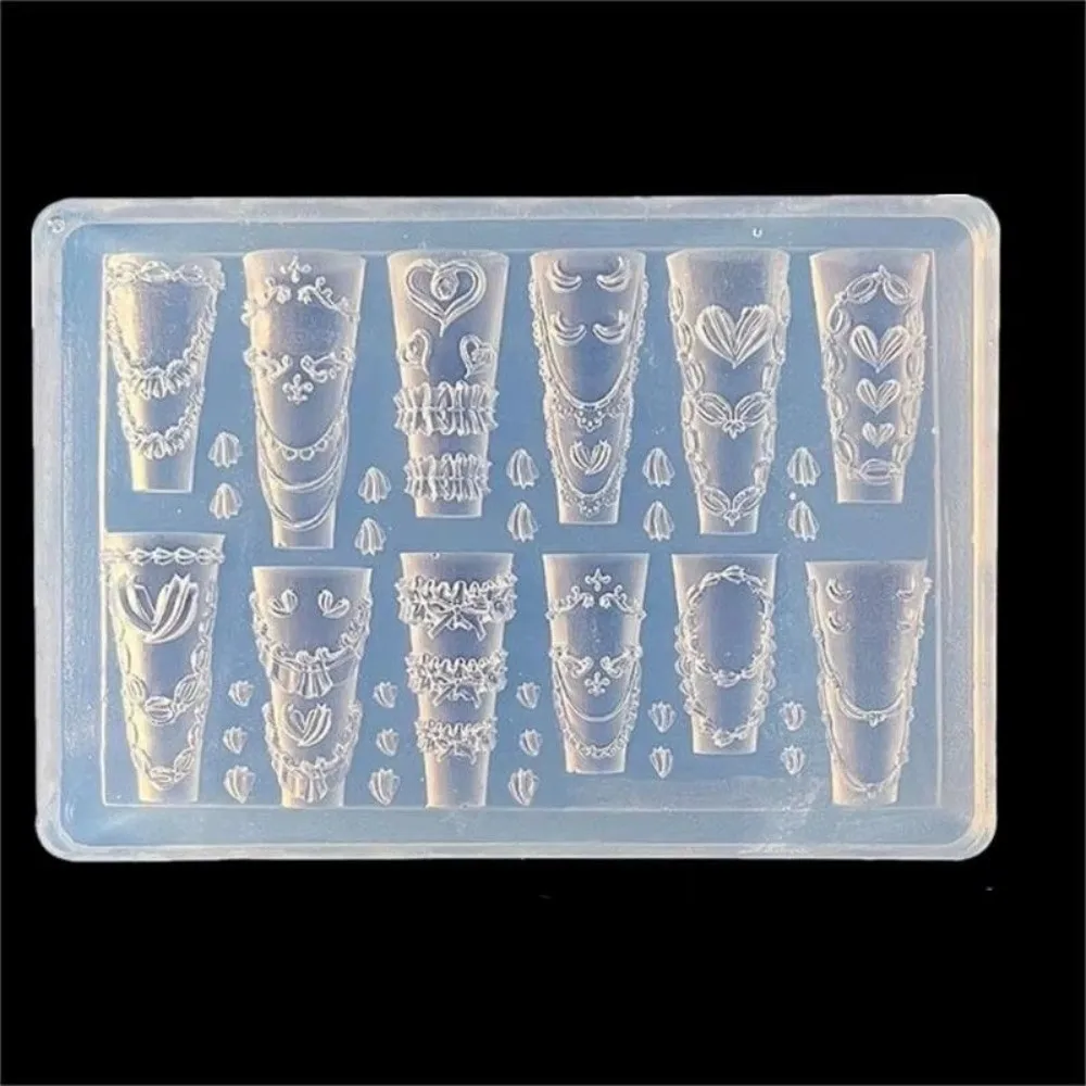 Stereoscopic Design Silicone Nail Mold Nonstick Surface Multiple Shapes 3D Nail Decoration Mold Hawaii Hibiscus Flower