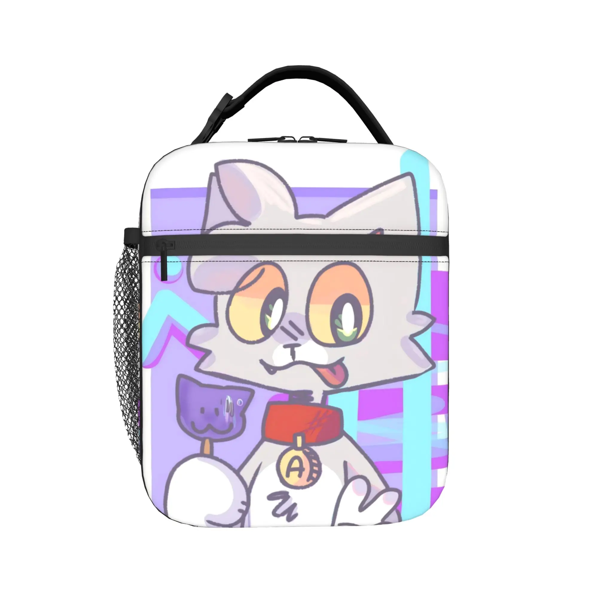 Acenixs Insulated Lunch Bag Cooler Bag Reusable,Lunch Container Cartoon Cat High Capacity Lunch Box Tote School  Outdoor