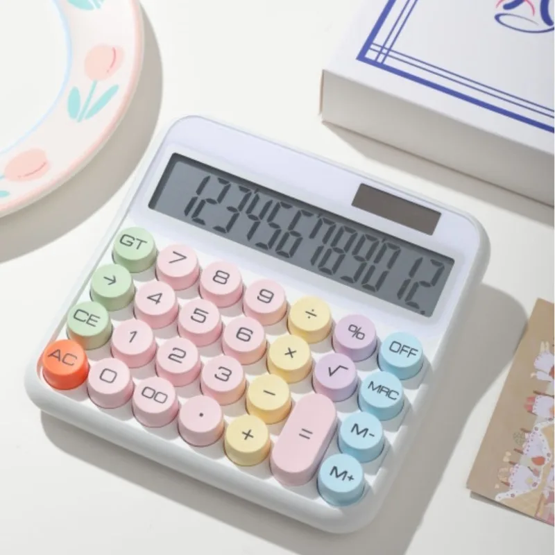 آلة حاسبة بالطاقة الشمسية دوبامين ثنائية الطاقة مع مفاتيح ميكانيكية: أنيقة للاستخدام المكتبي والطلاب